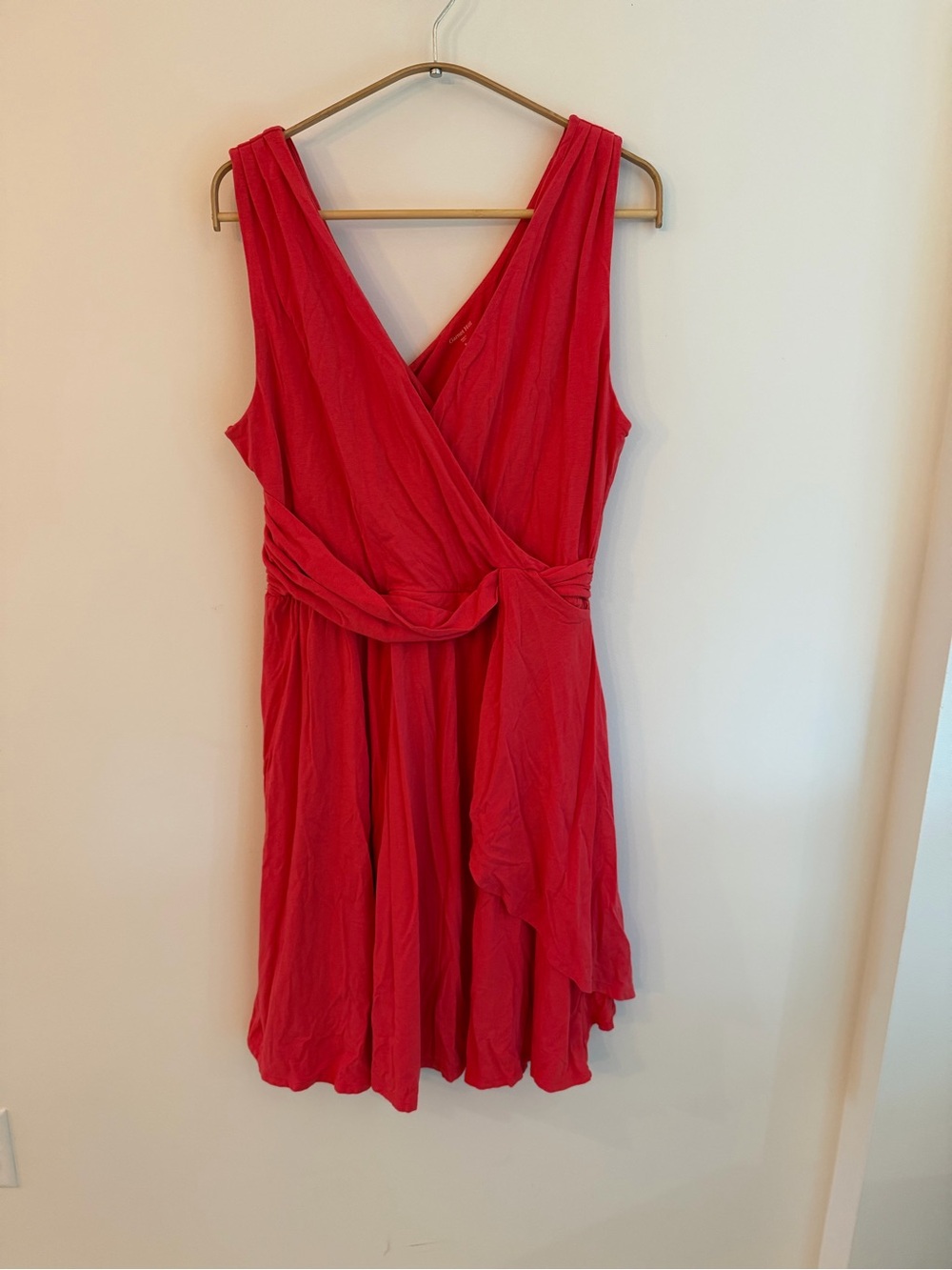 Women's Red Wrap V-Neck Dress